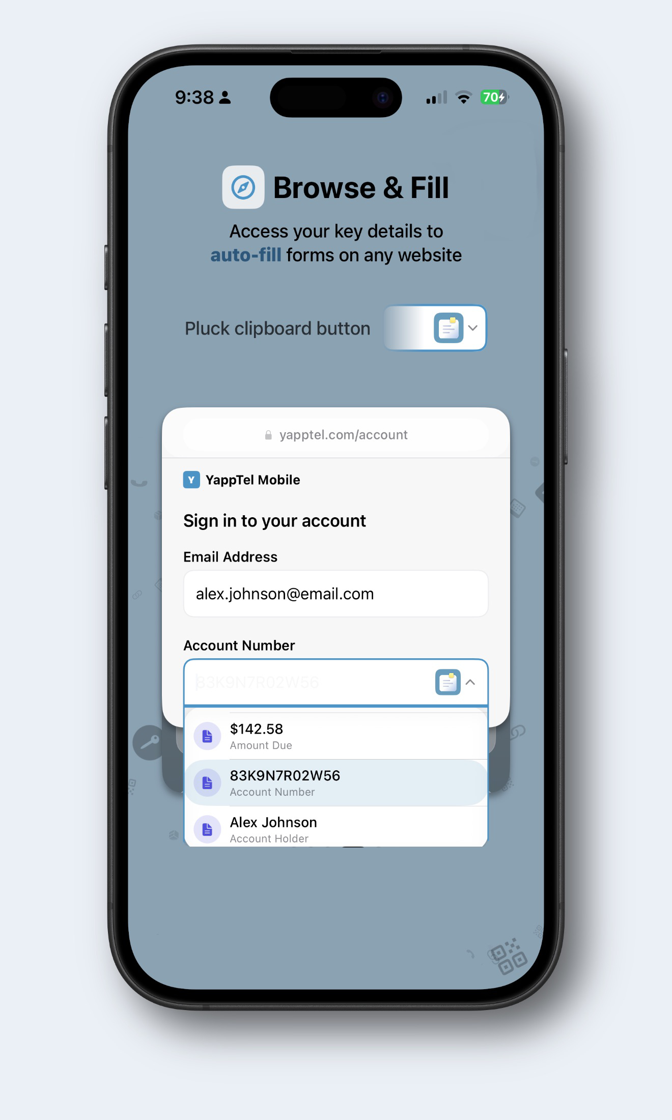 Pluck auto-filling a web form with extracted scan data.